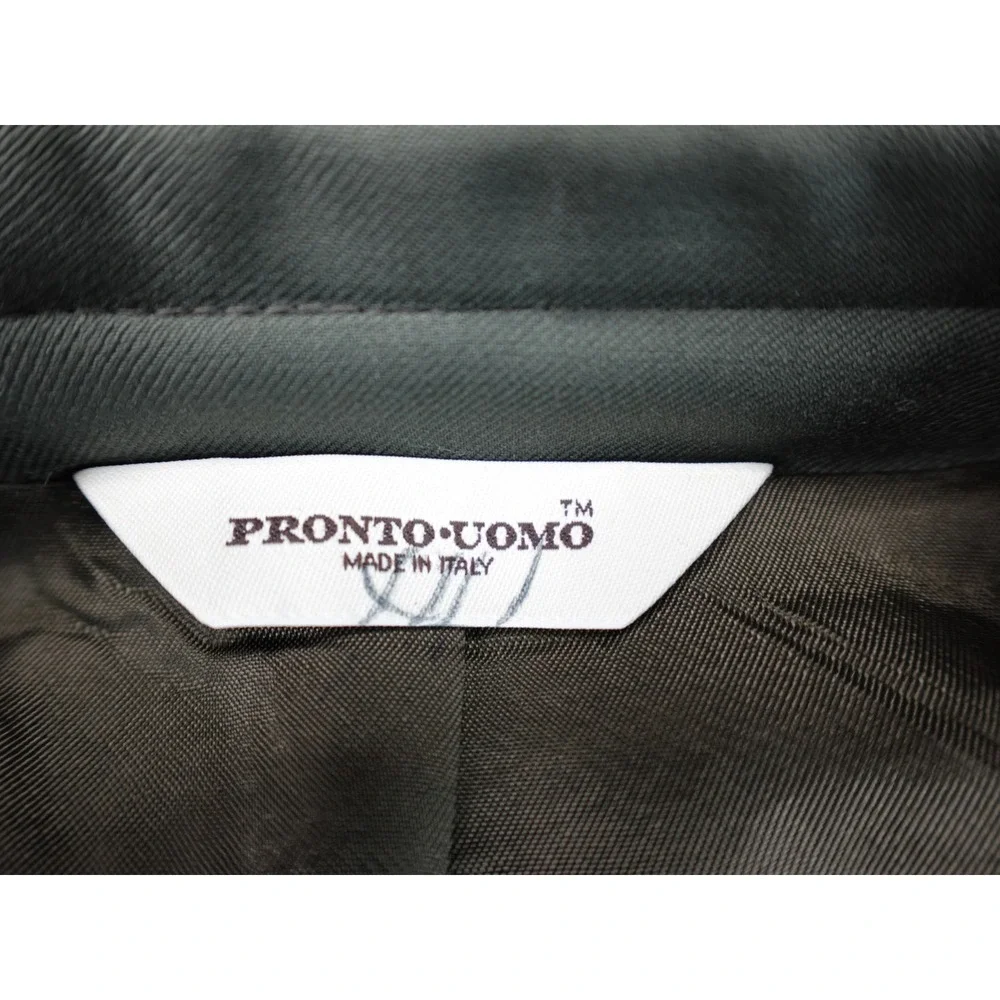 Pronto Uomo Blazer Mens 42L Olive Green Three Button‎ Wool Blend Sport Coat